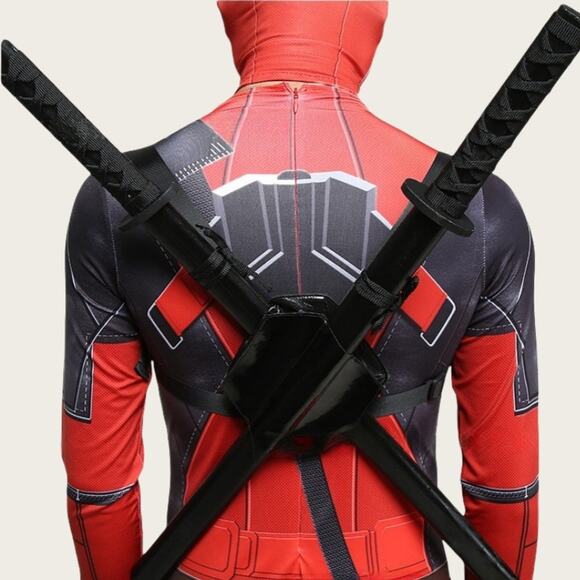 Kids Deadpool Cosplay Costume Superhero Jumpsuit Spandex Zentai Cloth - Picture 4 of 5